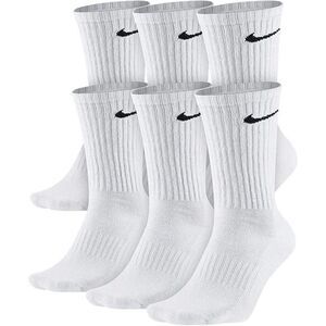 Nike Crew Socks 6-Pack Dri-FIT White Black Swoosh Medium New
